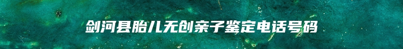 剑河县胎儿无创亲子鉴定电话号码