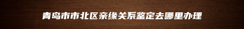 青岛市市北区亲缘关系鉴定去哪里办理