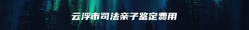 云浮市司法亲子鉴定费用