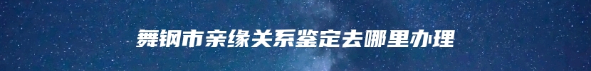 舞钢市亲缘关系鉴定去哪里办理