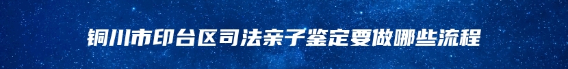 铜川市印台区司法亲子鉴定要做哪些流程