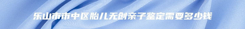 乐山市市中区胎儿无创亲子鉴定需要多少钱
