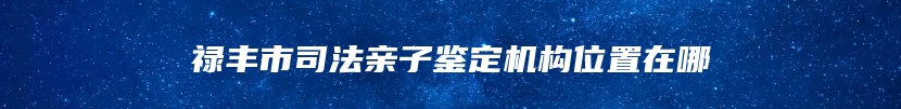 禄丰市司法亲子鉴定机构位置在哪