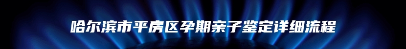 哈尔滨市平房区孕期亲子鉴定详细流程