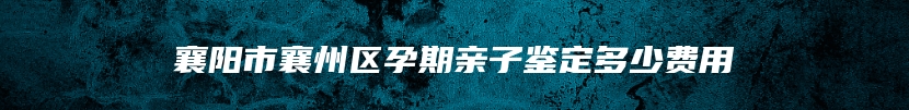 襄阳市襄州区孕期亲子鉴定多少费用