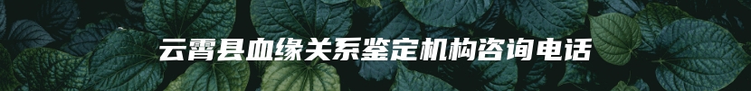 云霄县血缘关系鉴定机构咨询电话