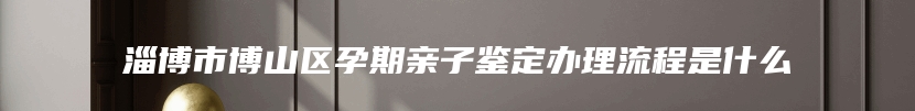 淄博市博山区孕期亲子鉴定办理流程是什么