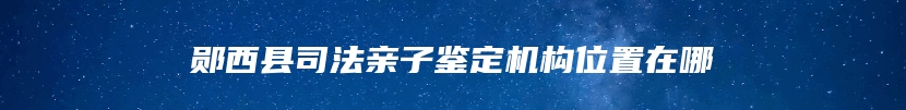 郧西县司法亲子鉴定机构位置在哪