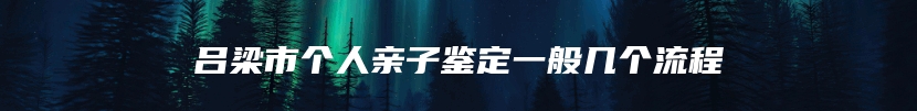 吕梁市个人亲子鉴定一般几个流程
