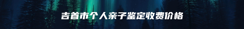 吉首市个人亲子鉴定收费价格