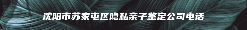 沈阳市苏家屯区隐私亲子鉴定公司电话