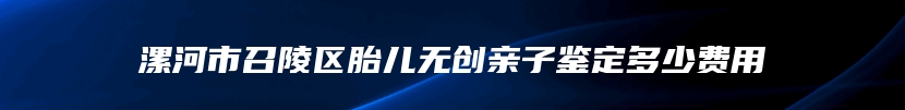 漯河市召陵区胎儿无创亲子鉴定多少费用