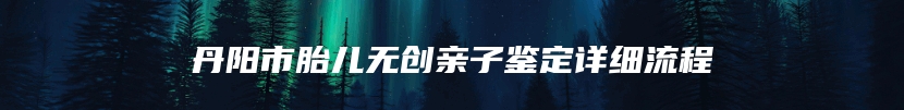 丹阳市胎儿无创亲子鉴定详细流程