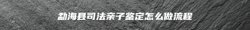 勐海县司法亲子鉴定怎么做流程