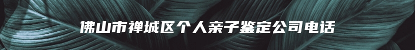 佛山市禅城区个人亲子鉴定公司电话