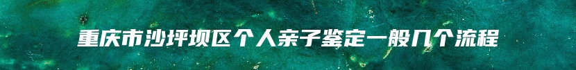 重庆市沙坪坝区个人亲子鉴定一般几个流程