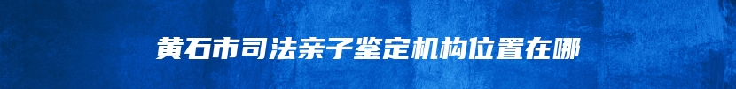 黄石市司法亲子鉴定机构位置在哪