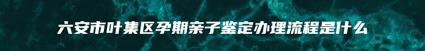 六安市叶集区孕期亲子鉴定办理流程是什么