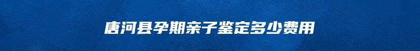 唐河县孕期亲子鉴定多少费用