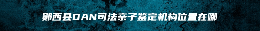郧西县DAN司法亲子鉴定机构位置在哪