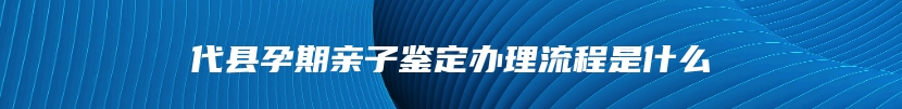 代县孕期亲子鉴定办理流程是什么