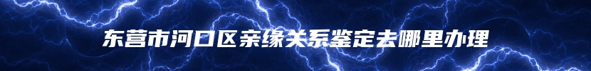 东营市河口区亲缘关系鉴定去哪里办理