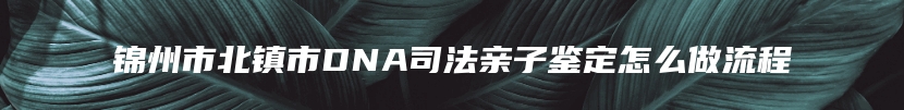 锦州市北镇市DNA司法亲子鉴定怎么做流程