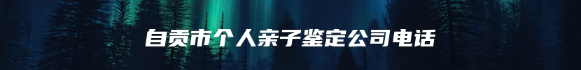 自贡市个人亲子鉴定公司电话