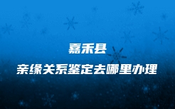 嘉禾县亲缘关系鉴定去哪里办理