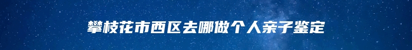 攀枝花市西区去哪做个人亲子鉴定