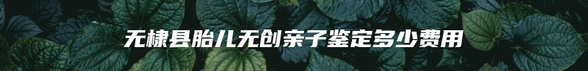 无棣县胎儿无创亲子鉴定多少费用