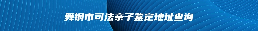舞钢市司法亲子鉴定地址查询