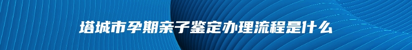 塔城市孕期亲子鉴定办理流程是什么