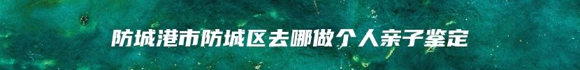 防城港市防城区去哪做个人亲子鉴定