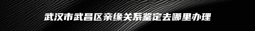 武汉市武昌区亲缘关系鉴定去哪里办理