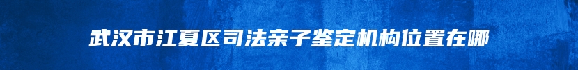 武汉市江夏区司法亲子鉴定机构位置在哪