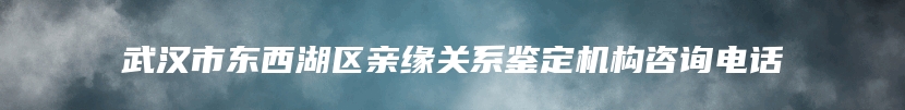 武汉市东西湖区亲缘关系鉴定机构咨询电话