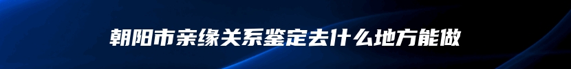 朝阳市亲缘关系鉴定去什么地方能做