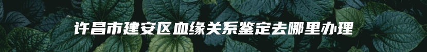 许昌市建安区血缘关系鉴定去哪里办理