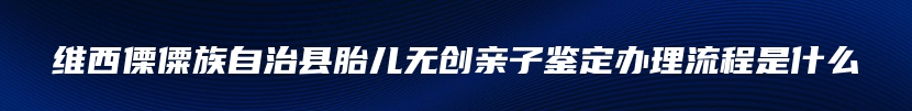 维西傈僳族自治县胎儿无创亲子鉴定办理流程是什么