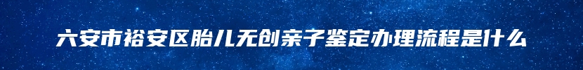 六安市裕安区胎儿无创亲子鉴定办理流程是什么