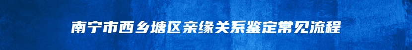 南宁市西乡塘区亲缘关系鉴定常见流程