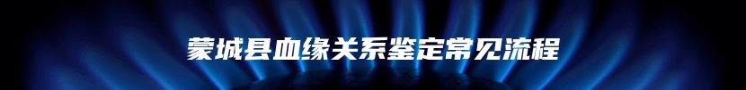 蒙城县血缘关系鉴定常见流程
