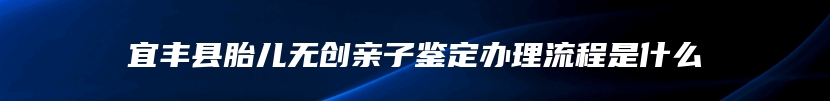 宜丰县胎儿无创亲子鉴定办理流程是什么