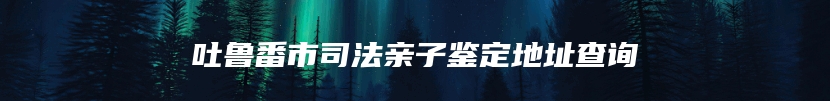 吐鲁番市司法亲子鉴定地址查询
