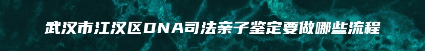 武汉市江汉区DNA司法亲子鉴定要做哪些流程