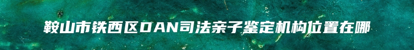 鞍山市铁西区DAN司法亲子鉴定机构位置在哪