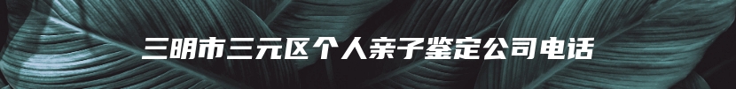 三明市三元区个人亲子鉴定公司电话