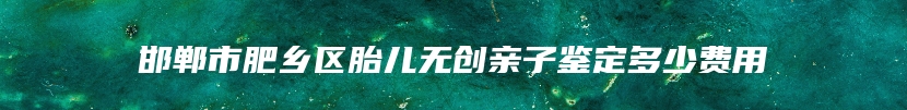 邯郸市肥乡区胎儿无创亲子鉴定多少费用