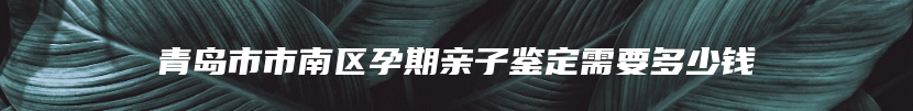 青岛市市南区孕期亲子鉴定需要多少钱